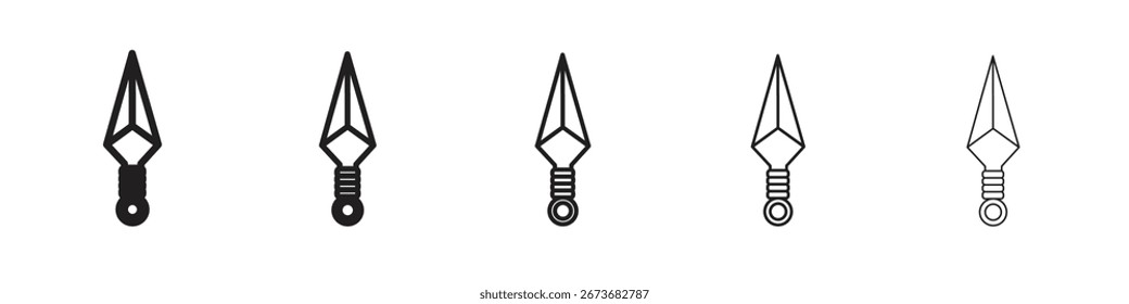 Ilustración vectorial de icono de cuchillo de lanzamiento de Kunai aislada