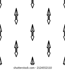 Kunai throwing knife seamless pattern vector illustration.