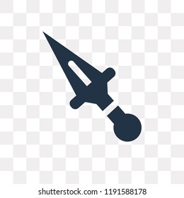 Kunai vector icon isolated on transparent background, Kunai transparency concept can be used web and mobile