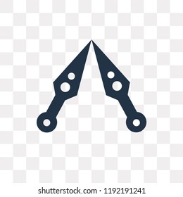 Kunai vector icon isolated on transparent background, Kunai transparency concept can be used web and mobile