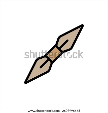 kunai vector icon line template