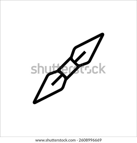 kunai vector icon line template