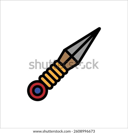 kunai vector icon line template
