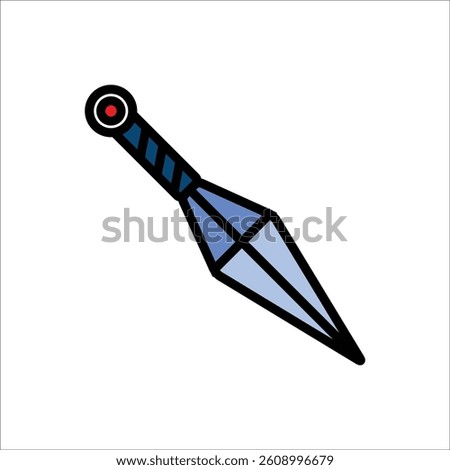 kunai vector icon line template