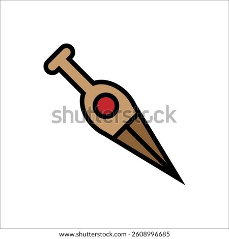 kunai vector icon line template