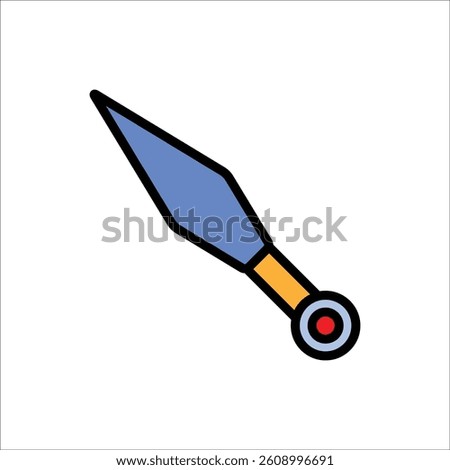 kunai vector icon line template