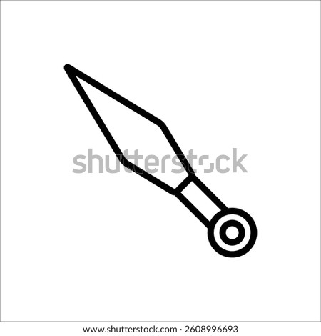 kunai vector icon line template