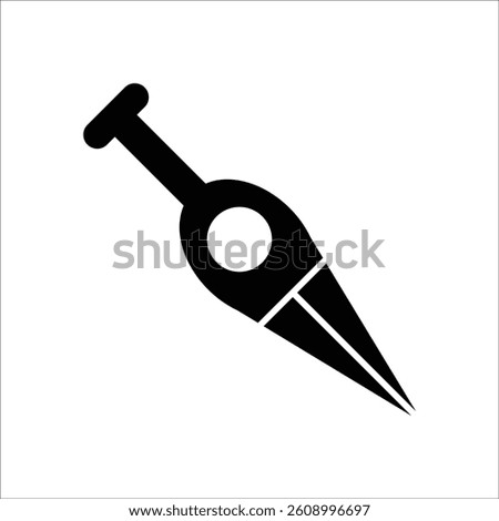 kunai vector icon line template
