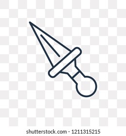 Kunai vector outline icon isolated on transparent background, high quality linear Kunai transparency concept can be used web and mobile