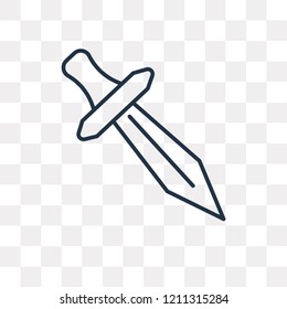 Kunai vector outline icon isolated on transparent background, high quality linear Kunai transparency concept can be used web and mobile