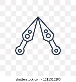 Kunai vector outline icon isolated on transparent background, high quality linear Kunai transparency concept can be used web and mobile