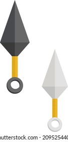 Kunai weapon, illustration, vector on a white background.