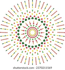 Kundan Art rangoli Indian art traditional festival design vector