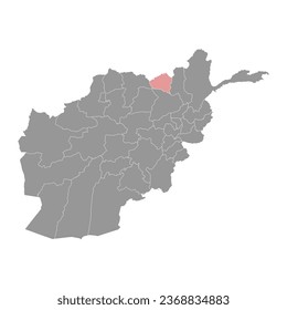 Kunduz province map, administrative division of Afghanistan.