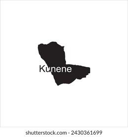 Kunene Namibia map and black lettering design on white background