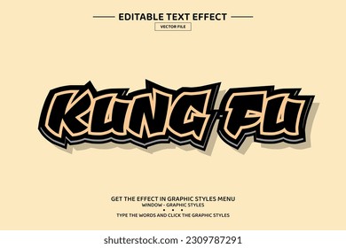 Kung fu 3D editable text effect template