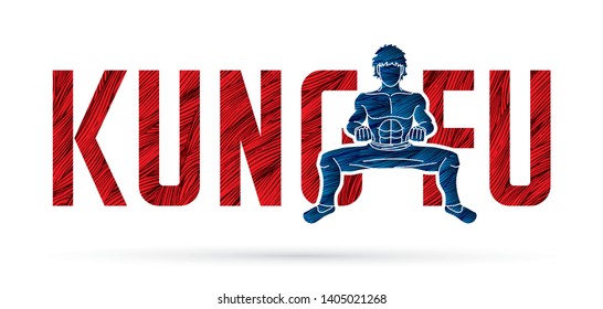 Kung Fu action designed with text , Font Kung fu graphic vector
