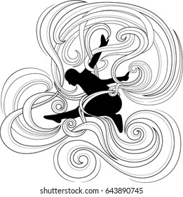 Kung fu of chinese martial arts vector illustration. Design of tattoo art, wall decoration, bag, pillow cover, book, poster and t-shirt.