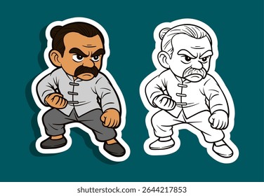 Kung Fu Fighter Cartoon Character