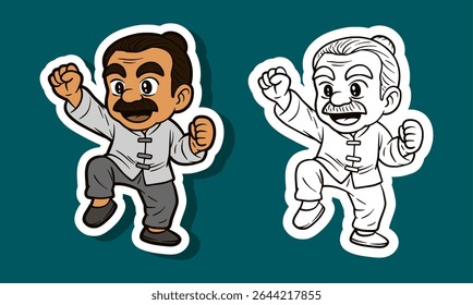 Kung Fu Fighter Cartoon Character