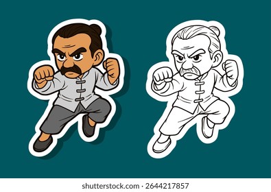 Kung Fu Fighter Cartoon Character