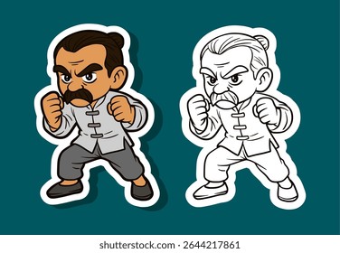 Kung Fu Fighter Cartoon Character