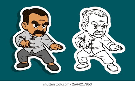 Kung Fu Fighter Cartoon Character