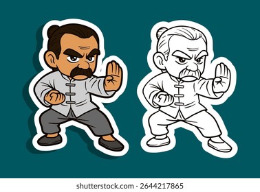 Kung Fu Fighter Cartoon Character