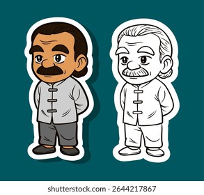 Kung Fu Fighter Cartoon Character