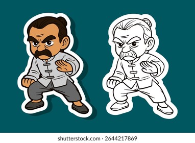 Kung Fu Fighter Cartoon Character