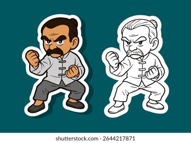 Kung Fu Fighter Cartoon Character