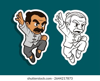 Kung Fu Fighter Cartoon Character