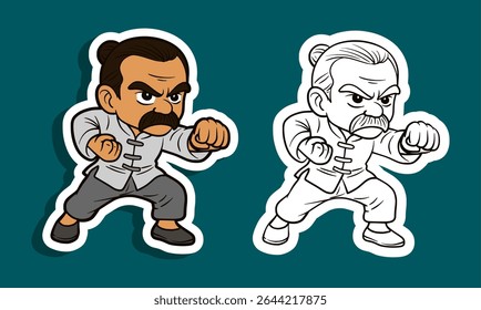 Kung Fu Fighter Cartoon Character