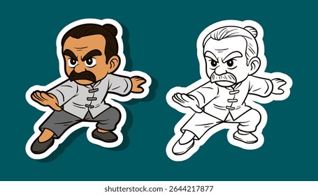 Kung Fu Fighter Cartoon Character