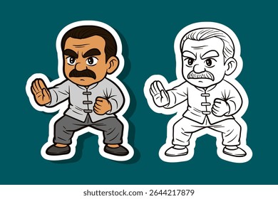 Kung Fu Fighter Cartoon Character