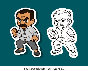 Kung Fu Fighter Cartoon Character