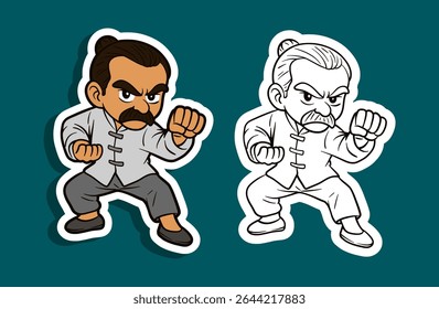 Kung Fu Fighter Cartoon Character
