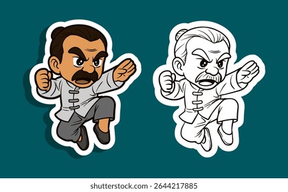 Kung Fu Fighter Cartoon Character