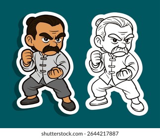 Kung Fu Fighter Cartoon Character