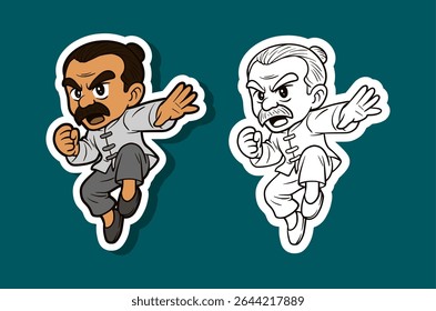Kung Fu Fighter Cartoon Character