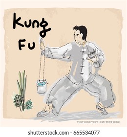Kung Fu hand drawing