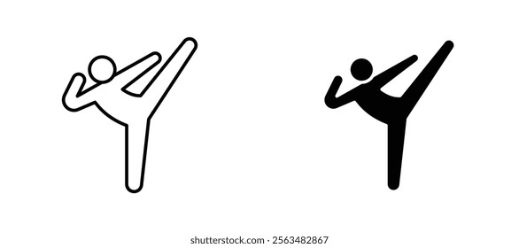 Kung fu icons in outline and fill. vector illustration for ui.