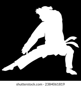 kung fu karate kid silhouette