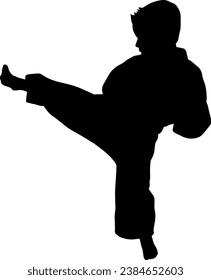 kung Fu karate kid silhouette 