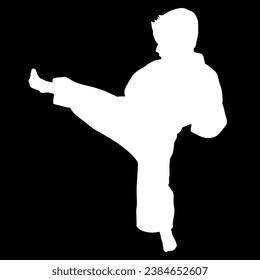 kung Fu karate kid silhouette 