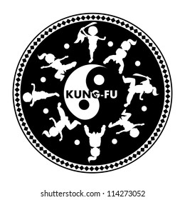 Kung fu logo,  isolated on white background