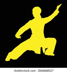 kung fu martial arts simple vector design of a women 