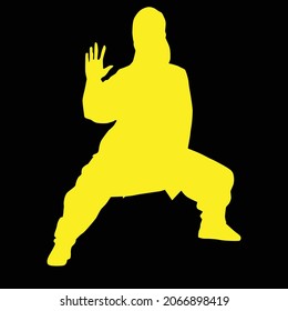 kung fu martial arts simple vector design of a man