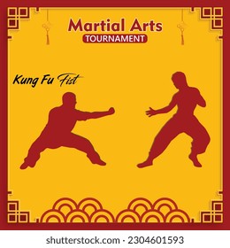 kung fu master or martial arts poster design template