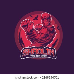 kung fu master shaolin vector illustration template